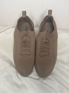 Skechers Women’s Slip-On Knit Sneakers in Brown